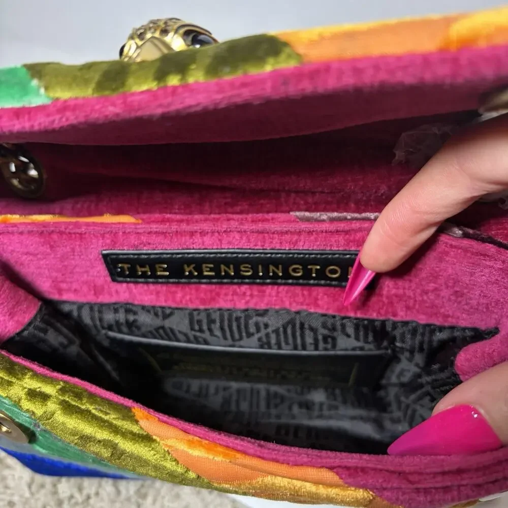 Kurt Geiger Kensington Velvet Stripe Crossbody Bag